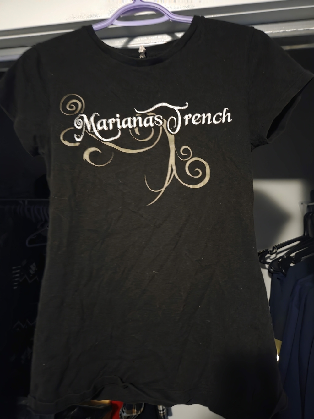 Alstyle Black Marianas Trench Graphic Tee with Gold Swirl